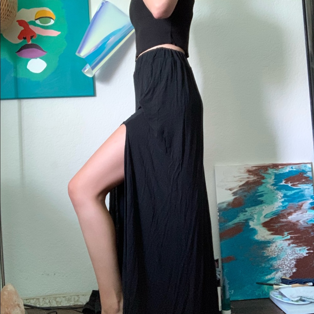 Jersey knit maxi skirt